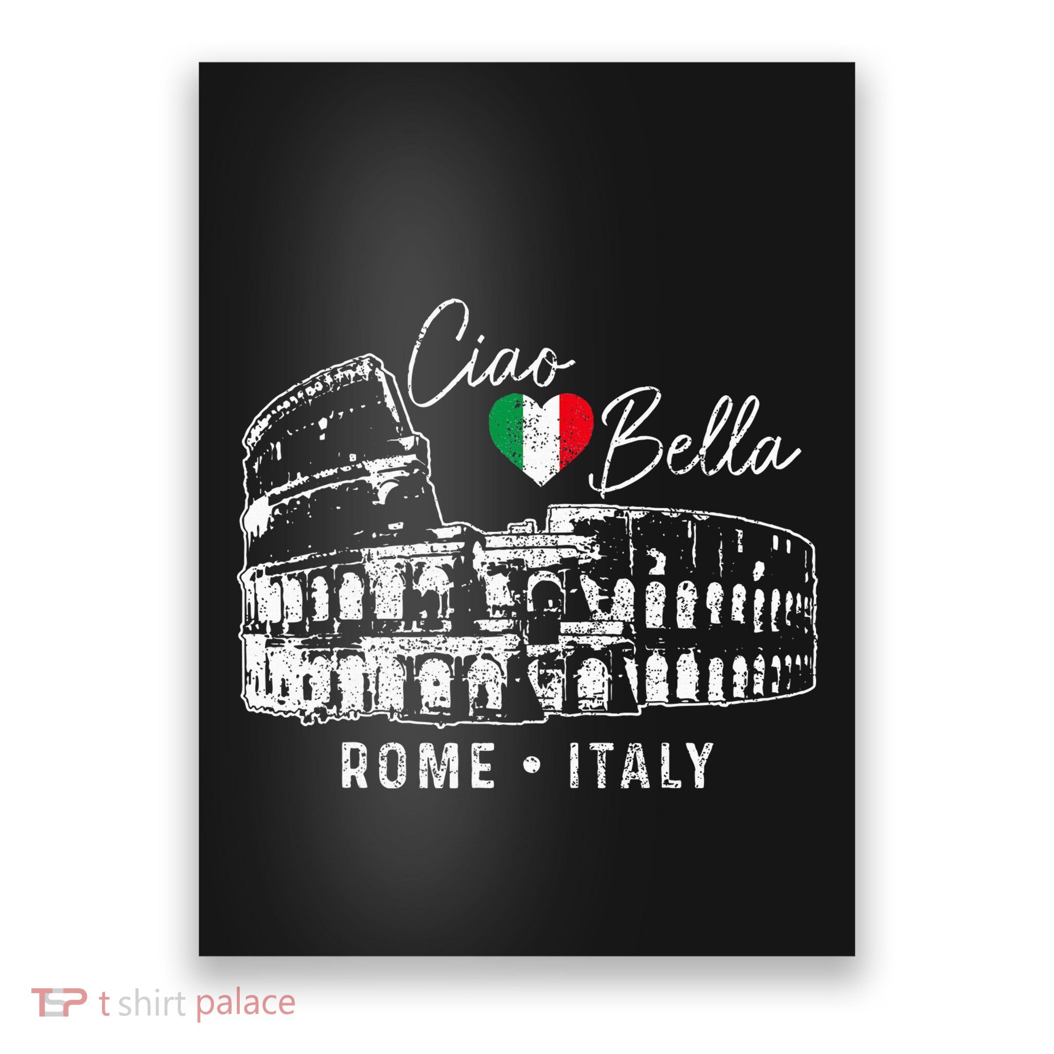 Rome Italy Roma Italia Colosseum Vintage Italian Flag Poster