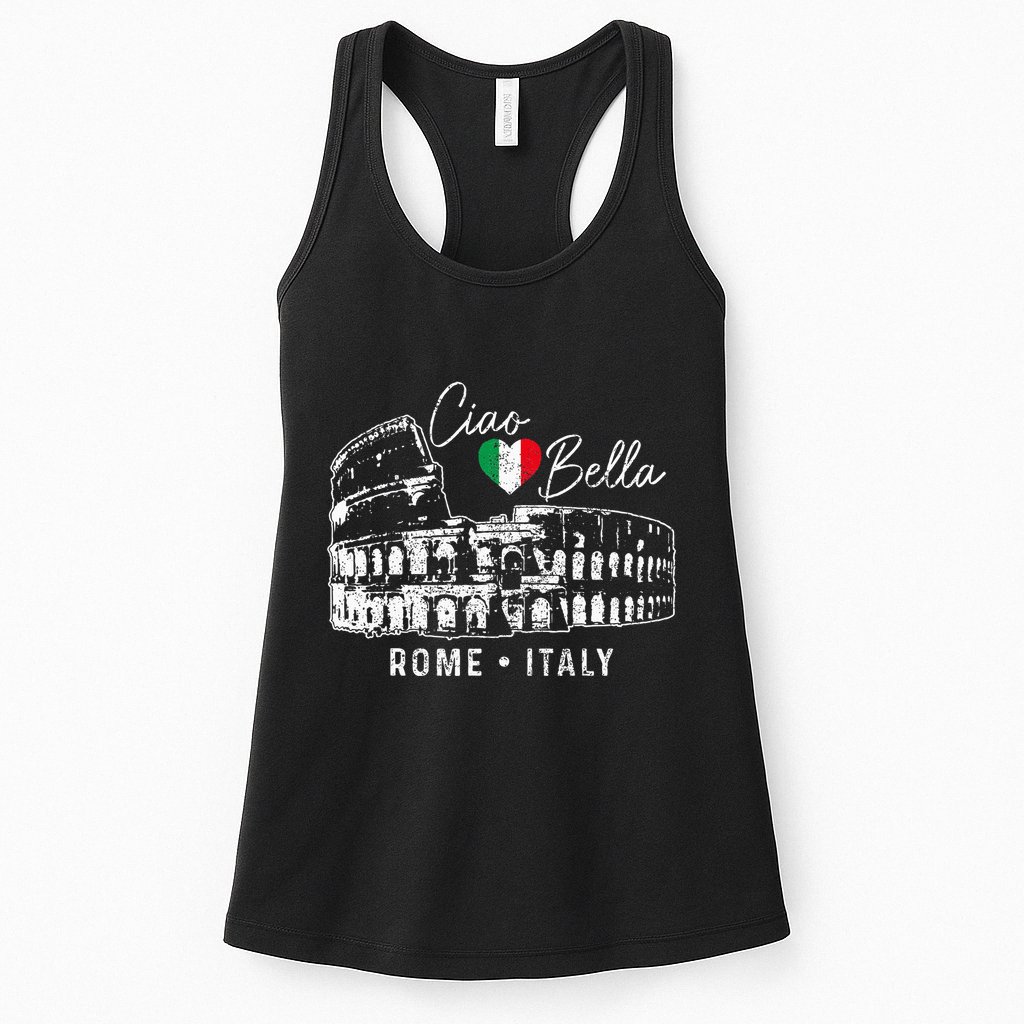 Rome Italy Roma Italia Colosseum Vintage Italian Flag Womens Tank Top