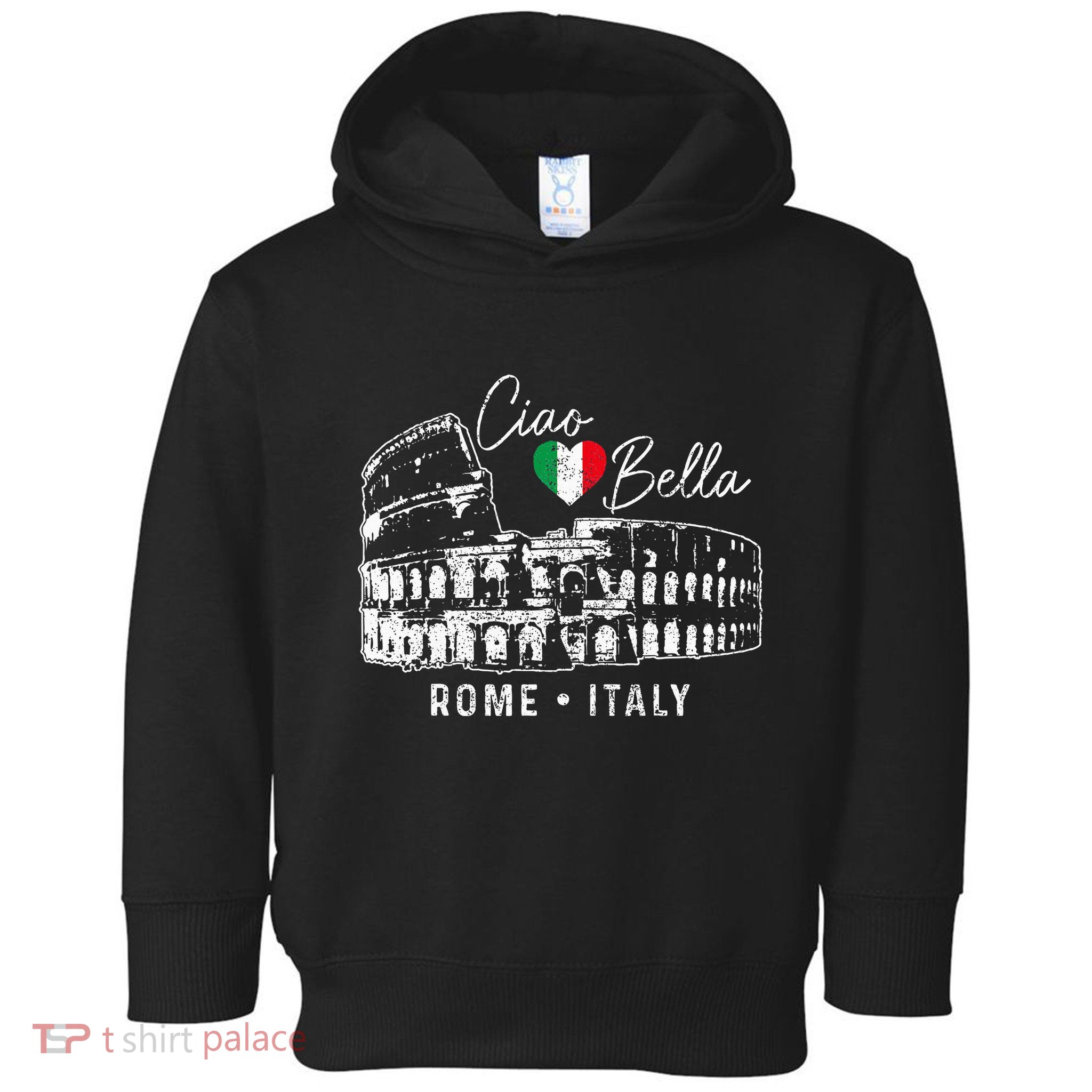 Rome Italy Roma Italia Colosseum Vintage Italian Flag Toddler Hoodie