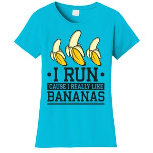 Runner I Run Because I Like Bananas Marathoner Funny Running Gift Women's T-Shirt