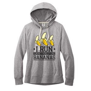 Runner I Run Because I Like Bananas Marathoner Funny Running Gift Women's Fleece Hoodie