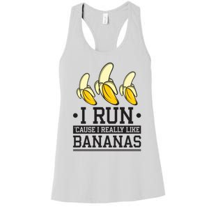 Runner I Run Because I Like Bananas Marathoner Funny Running Gift Women's Racerback Tank