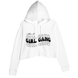 Retro I Run A Girl Gang Crop Fleece Hoodie