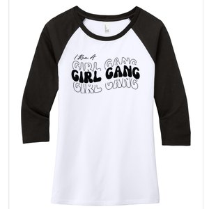 Retro I Run A Girl Gang Women's Tri-Blend 3/4-Sleeve Raglan Shirt