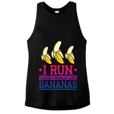 Runner I Run Because I Like Bananas Marathoner Funny Running Funny Gift Ladies PosiCharge Tri-Blend Wicking Tank