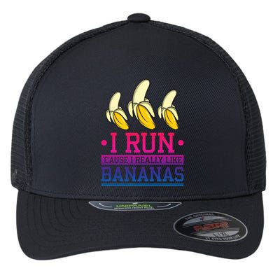 Runner I Run Because I Like Bananas Marathoner Funny Running Funny Gift Flexfit Unipanel Trucker Cap