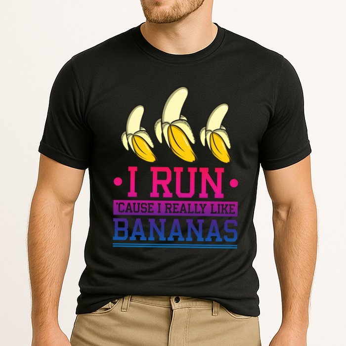 Runner I Run Because I Like Bananas Marathoner Funny Running Funny Gift Performance Shirt
