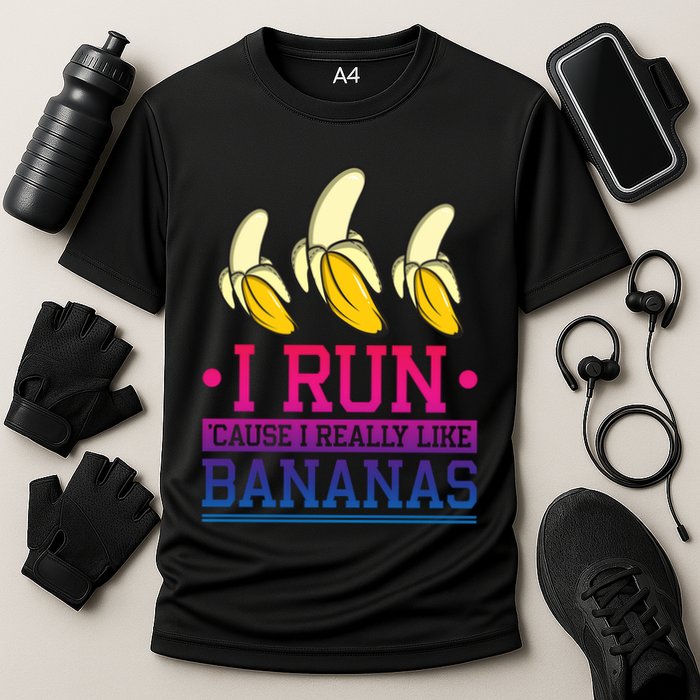 Runner I Run Because I Like Bananas Marathoner Funny Running Funny Gift Performance Shirt