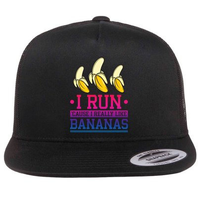 Runner I Run Because I Like Bananas Marathoner Funny Running Funny Gift Flatbill Hat