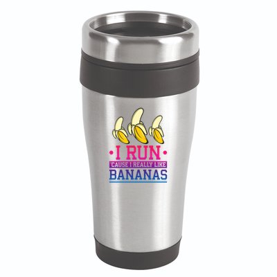 Runner I Run Because I Like Bananas Marathoner Funny Running Funny Gift 16oz Travel Tumbler