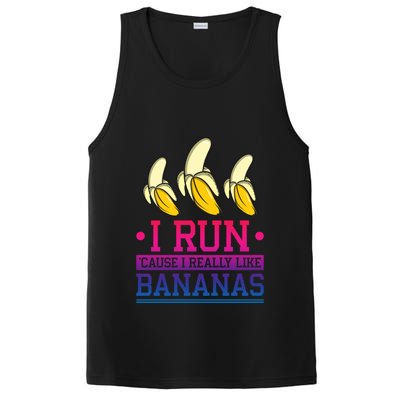 Runner I Run Because I Like Bananas Marathoner Funny Running Funny Gift PosiCharge Competitor Tank