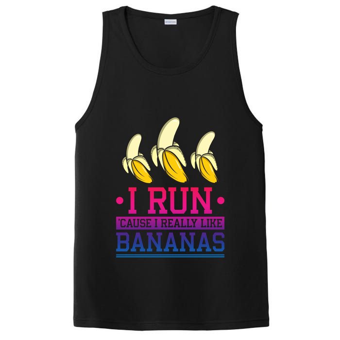 Runner I Run Because I Like Bananas Marathoner Funny Running Funny Gift PosiCharge Competitor Tank