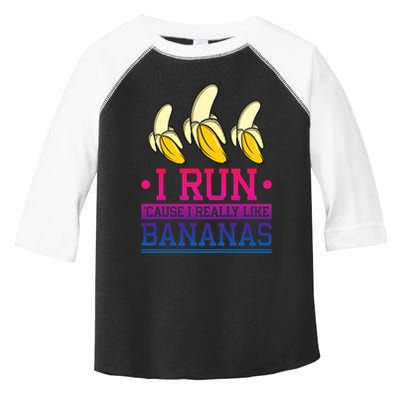 Runner I Run Because I Like Bananas Marathoner Funny Running Funny Gift Toddler Fine Jersey T-Shirt