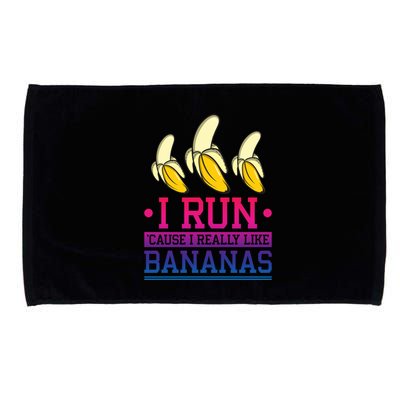 Runner I Run Because I Like Bananas Marathoner Funny Running Funny Gift Microfiber Hand Towel