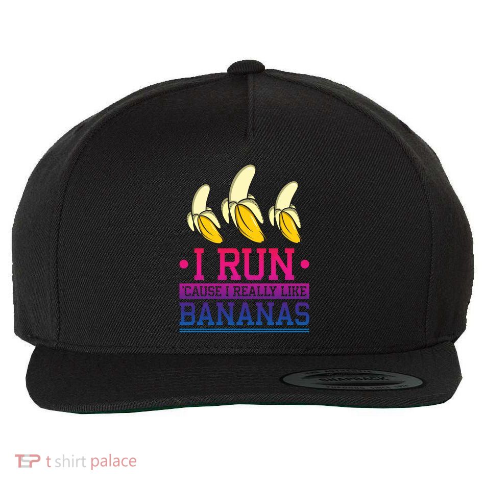 Runner I Run Because I Like Bananas Marathoner Funny Running Funny Gift Wool Snapback Cap