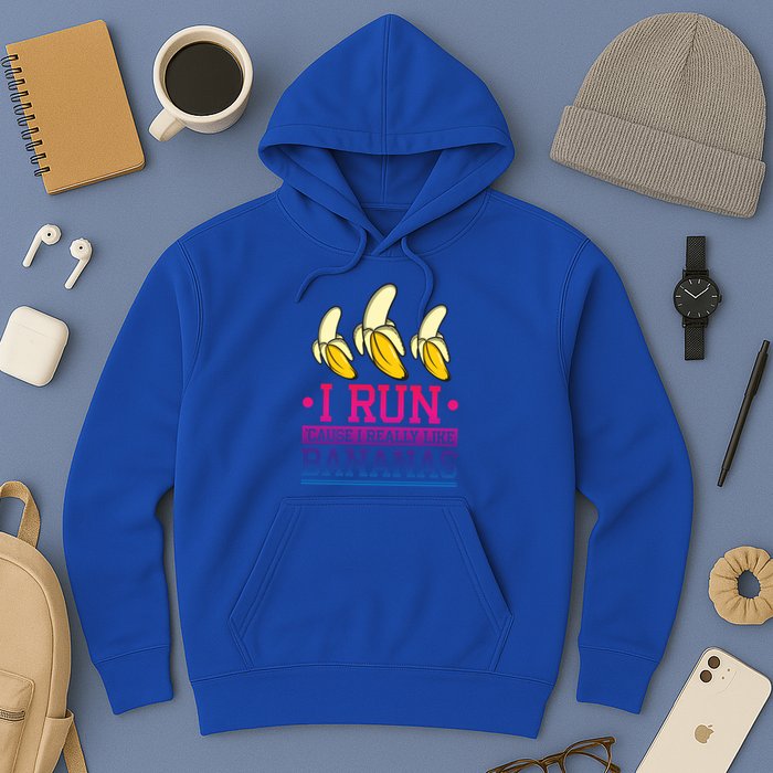 Runner I Run Because I Like Bananas Marathoner Funny Running Funny Gift Hoodie