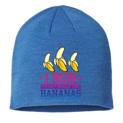 Runner I Run Because I Like Bananas Marathoner Funny Running Funny Gift Sustainable Beanie