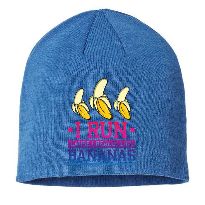 Runner I Run Because I Like Bananas Marathoner Funny Running Funny Gift Sustainable Beanie