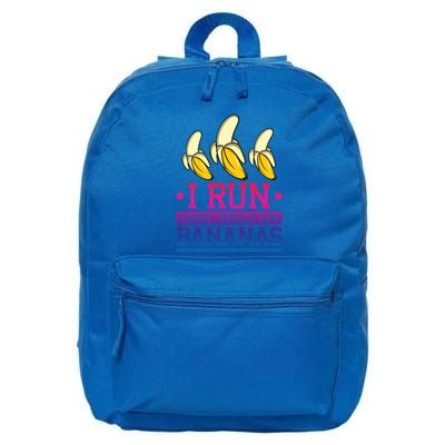 Runner I Run Because I Like Bananas Marathoner Funny Running Funny Gift 16 in Basic Backpack