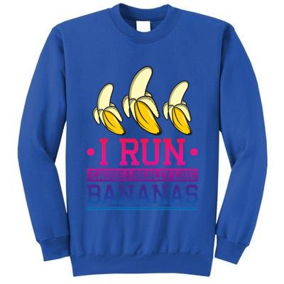 Runner I Run Because I Like Bananas Marathoner Funny Running Funny Gift Tall Sweatshirt