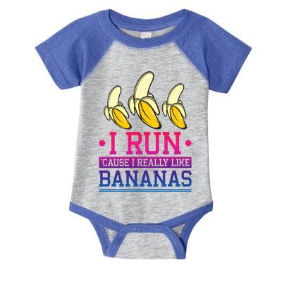 Runner I Run Because I Like Bananas Marathoner Funny Running Funny Gift Infant Baby Jersey Bodysuit
