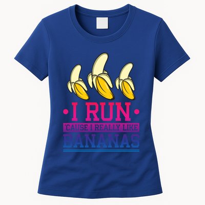 Runner I Run Because I Like Bananas Marathoner Funny Running Funny Gift Womens T-Shirt