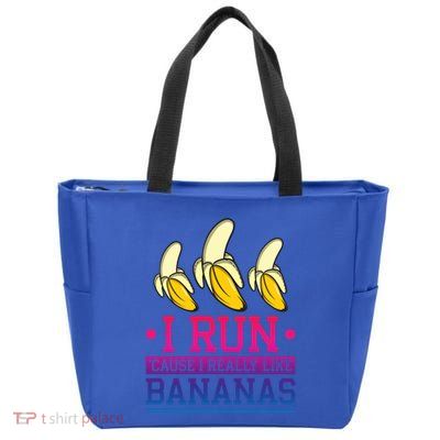 Runner I Run Because I Like Bananas Marathoner Funny Running Funny Gift Zip Tote Bag
