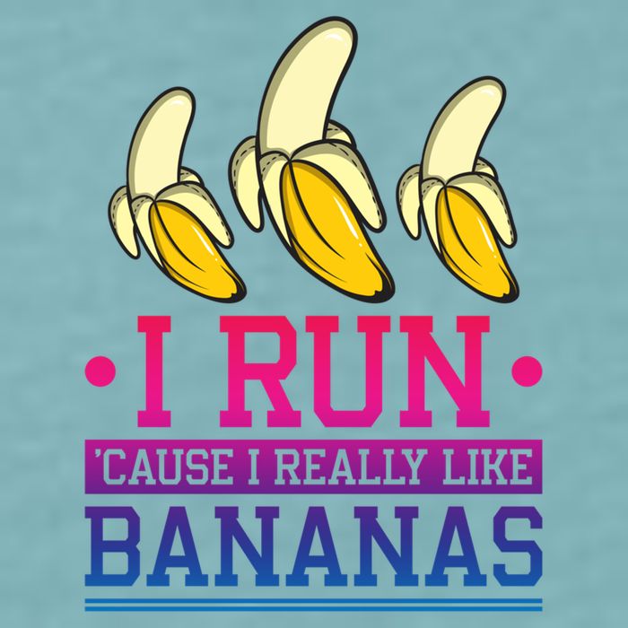 Runner I Run Because I Like Bananas Marathoner Funny Running Funny Gift Sueded Cloud Jersey T-Shirt