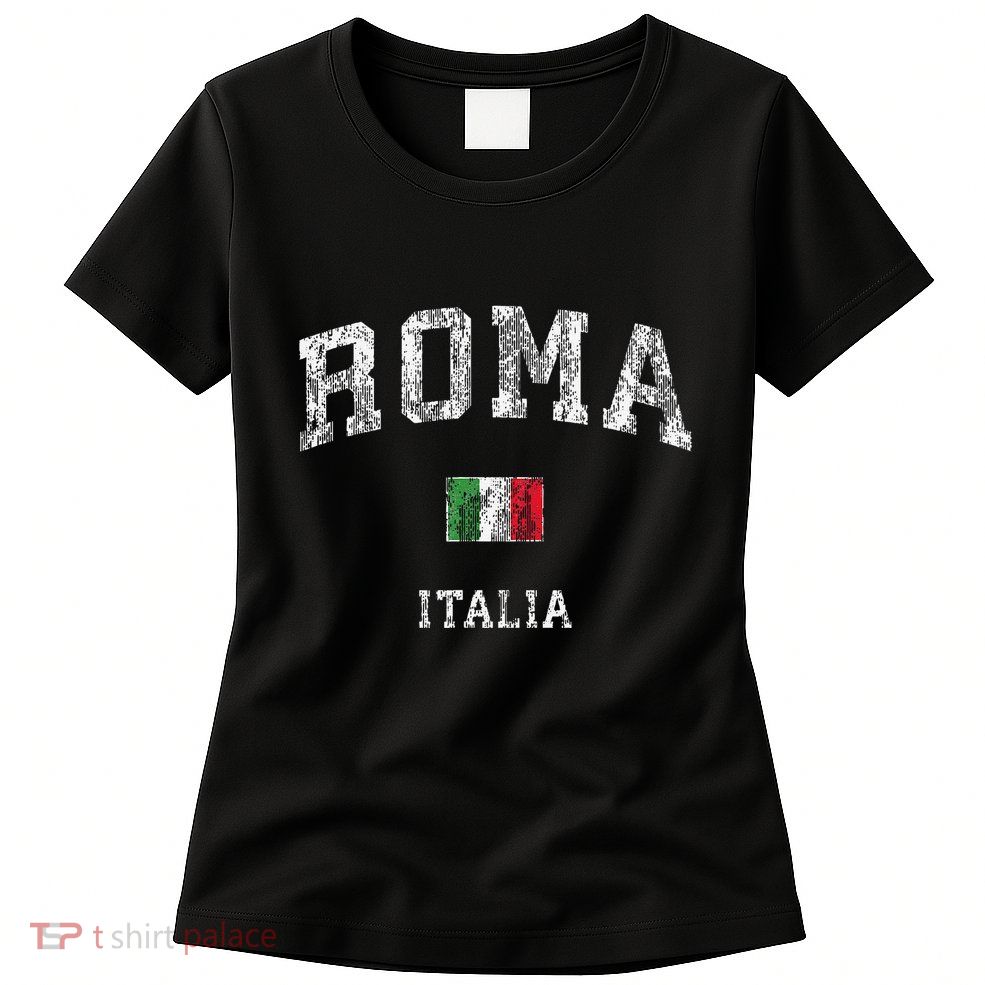 Roma Italia Rome Italy Vintage Athletic Sports Womens T-Shirt