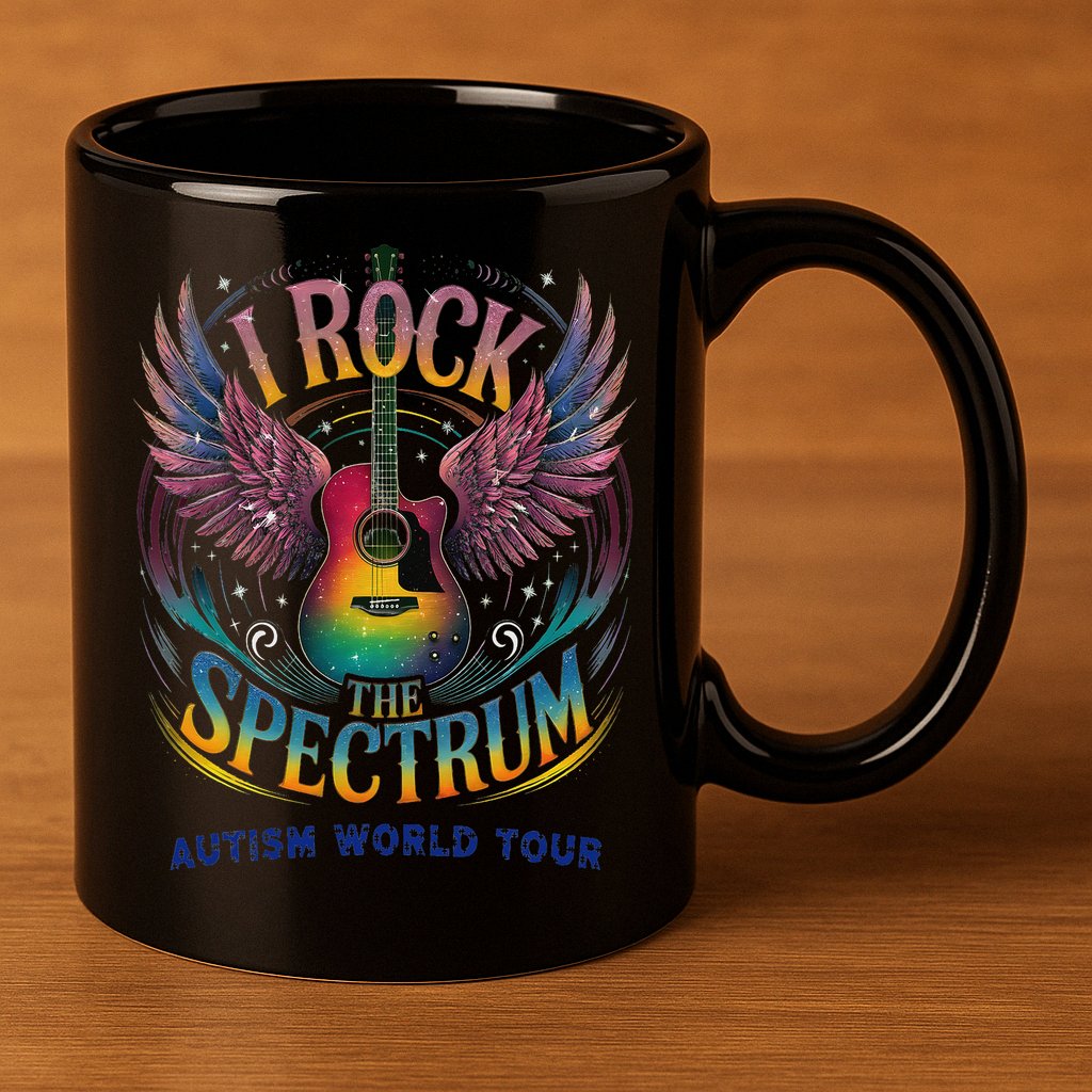 Rockstar I ROCK THE SPECTRUM Autism Awareness Support 11oz C Handle Ceramic Mug
