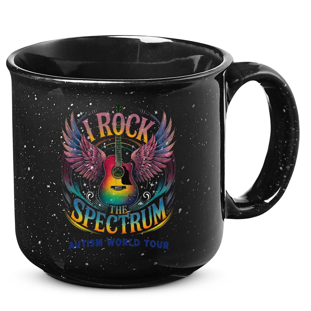 Rockstar I ROCK THE SPECTRUM Autism Awareness Support 15oz Campfire Ceramic Mug