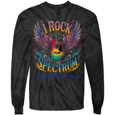 Rockstar I ROCK THE SPECTRUM Autism Awareness Support Tie-Dye Long Sleeve Shirt