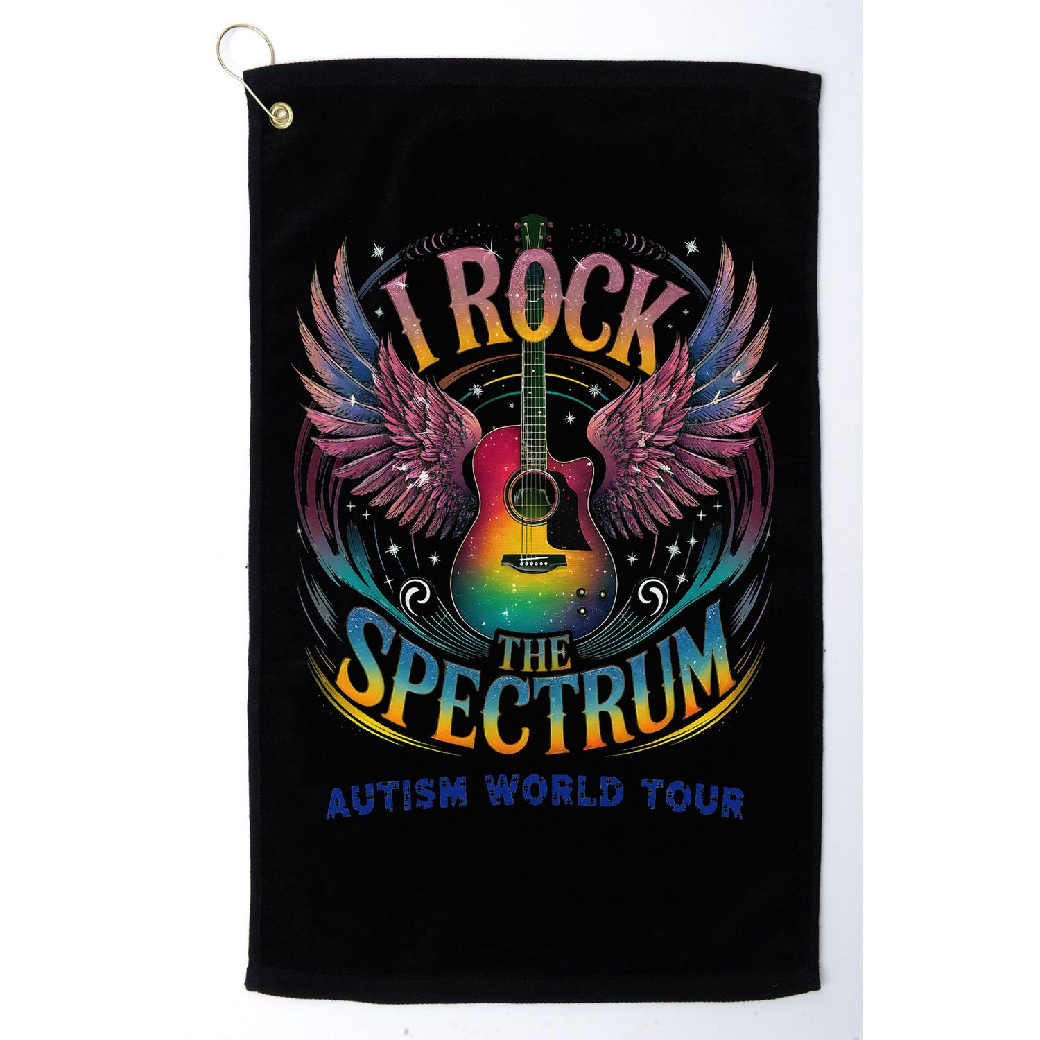 Rockstar I ROCK THE SPECTRUM Autism Awareness Support Golf Towel