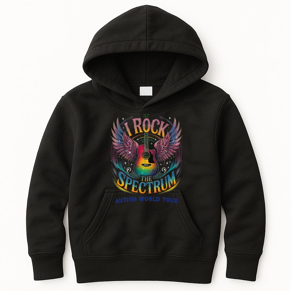 Rockstar I ROCK THE SPECTRUM Autism Awareness Support Kids Hoodie