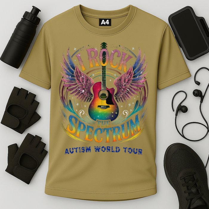 Rockstar I ROCK THE SPECTRUM Autism Awareness Support Cooling Performance Crew T-Shirt