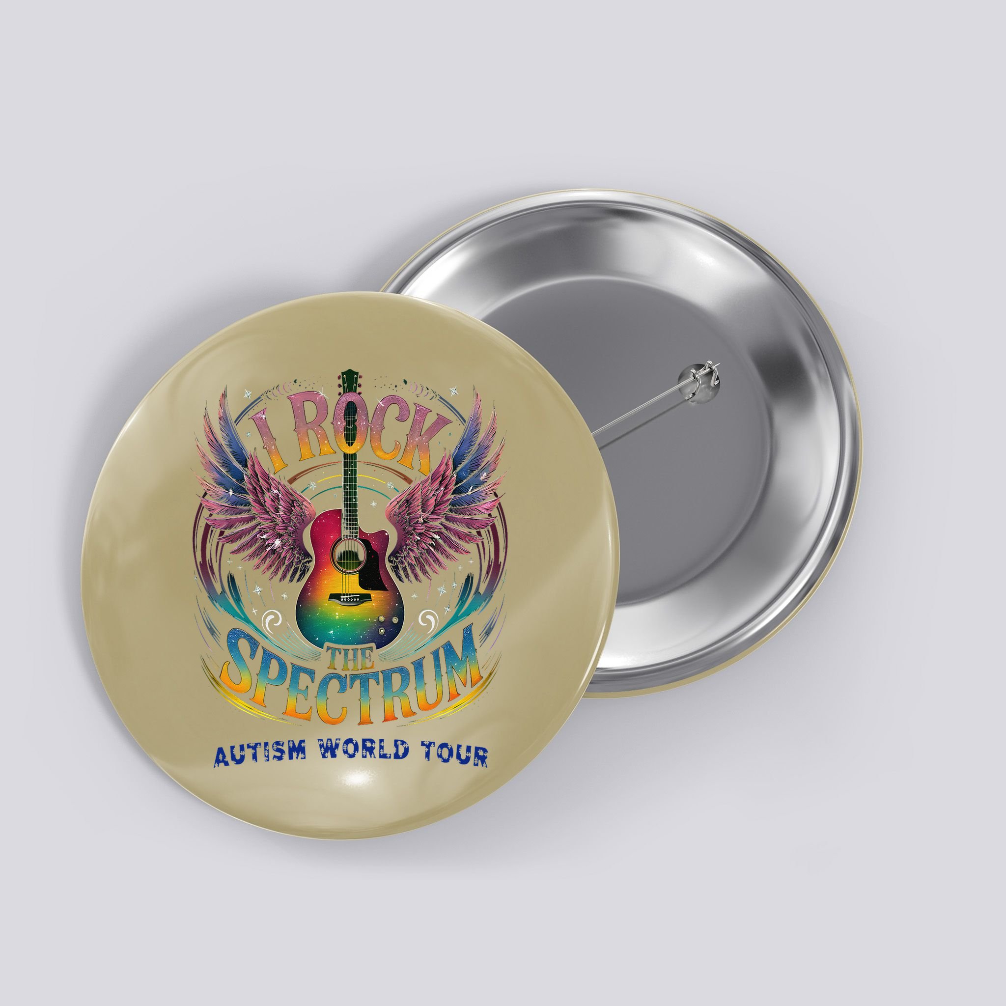 Rockstar I ROCK THE SPECTRUM Autism Awareness Support Button