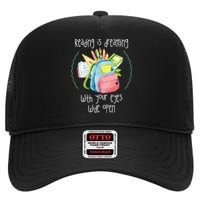 Reading Intervention Reading Is Dreaming Library Student High Crown Mesh Back Trucker Hat