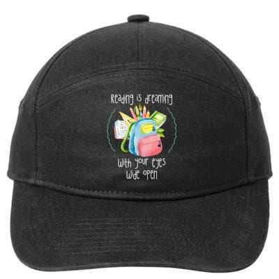 Reading Intervention Reading Is Dreaming Library Student 7-Panel Snapback Hat