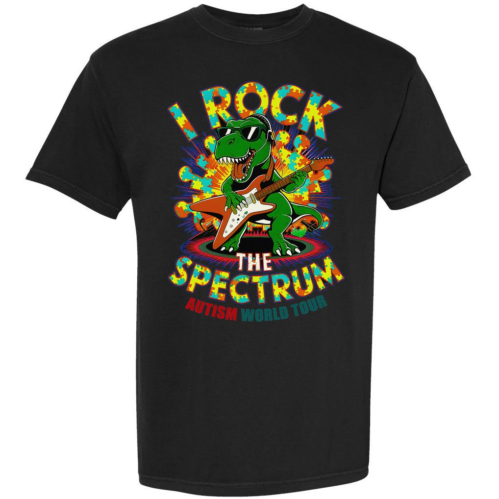 Rockstar I ROCK THE SPECTRUM Autism Awareness Mom Dad Comfort Colors T-Shirt