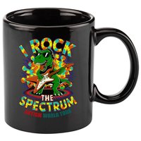 Rockstar I ROCK THE SPECTRUM Autism Awareness Mom Dad 11oz C Handle Ceramic Mug