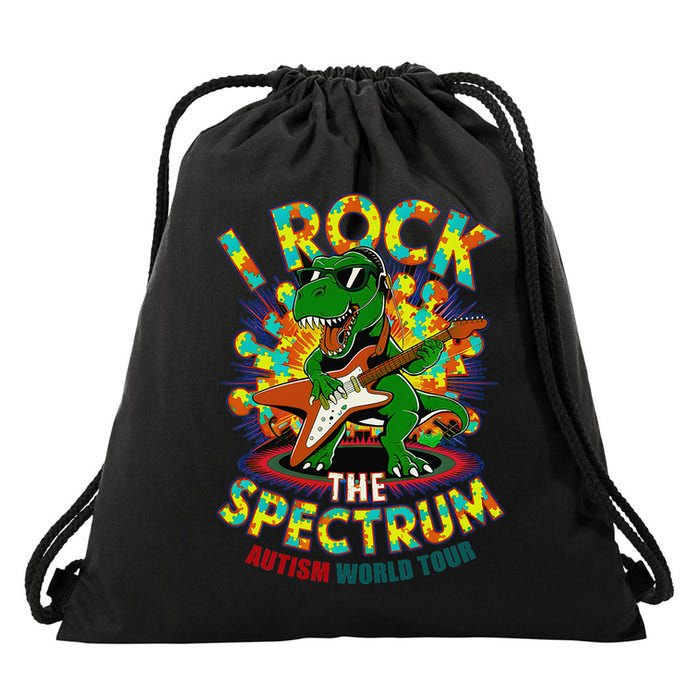 Rockstar I ROCK THE SPECTRUM Autism Awareness Mom Dad Drawstring Bag