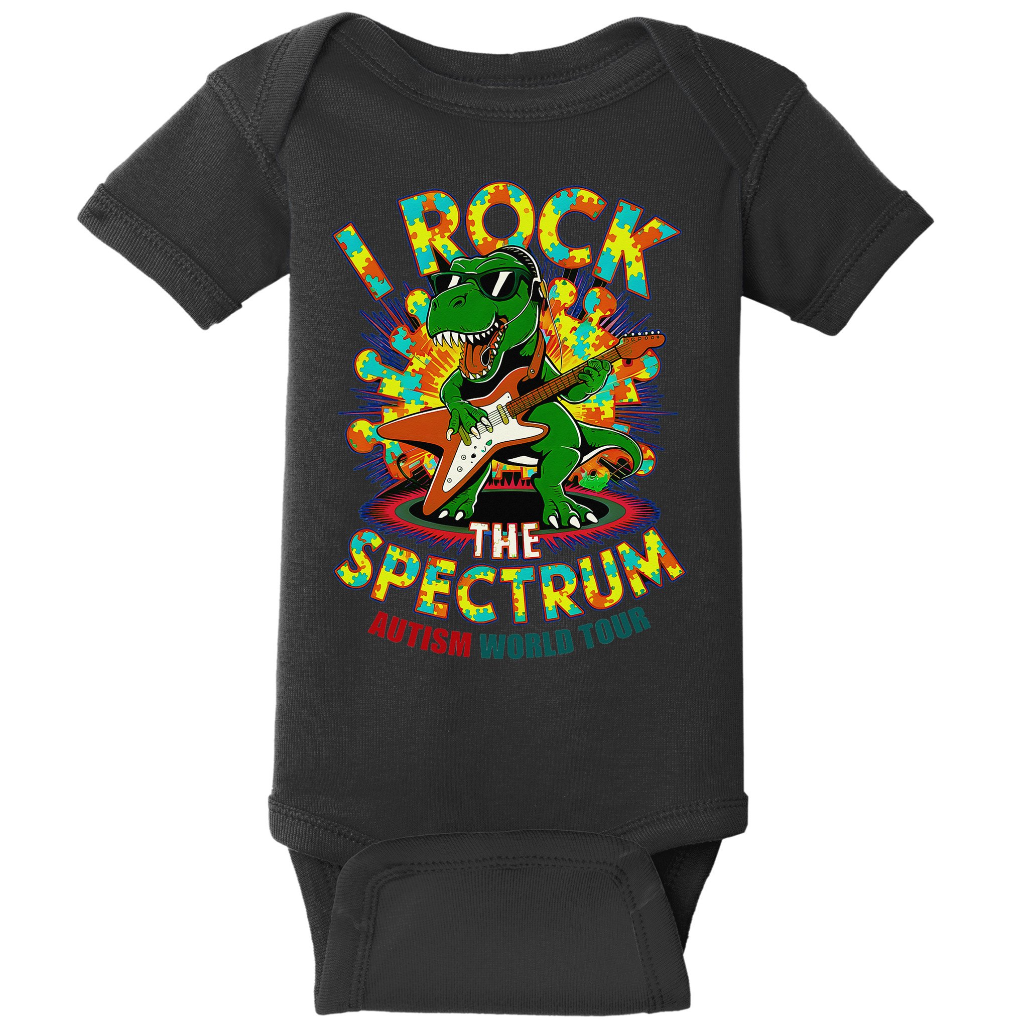 Rockstar I ROCK THE SPECTRUM Autism Awareness Mom Dad Baby Bodysuit