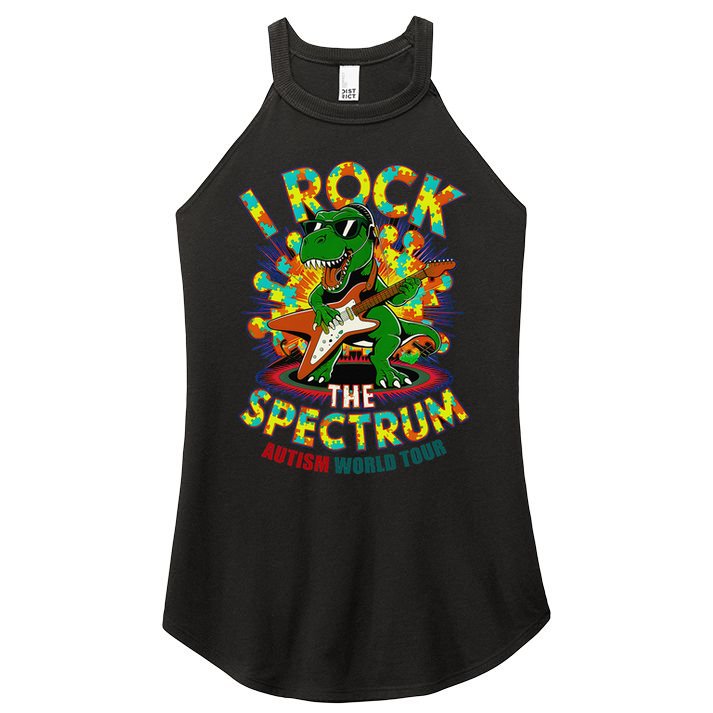 Rockstar I ROCK THE SPECTRUM Autism Awareness Mom Dad Women's Perfect Tri Rocker Tank