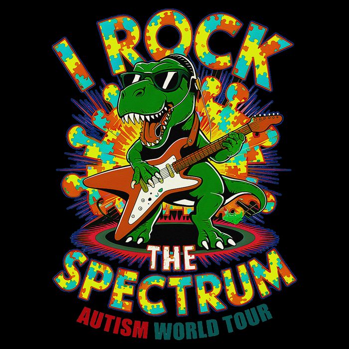 Rockstar I ROCK THE SPECTRUM Autism Awareness Mom Dad Kids Hoodie
