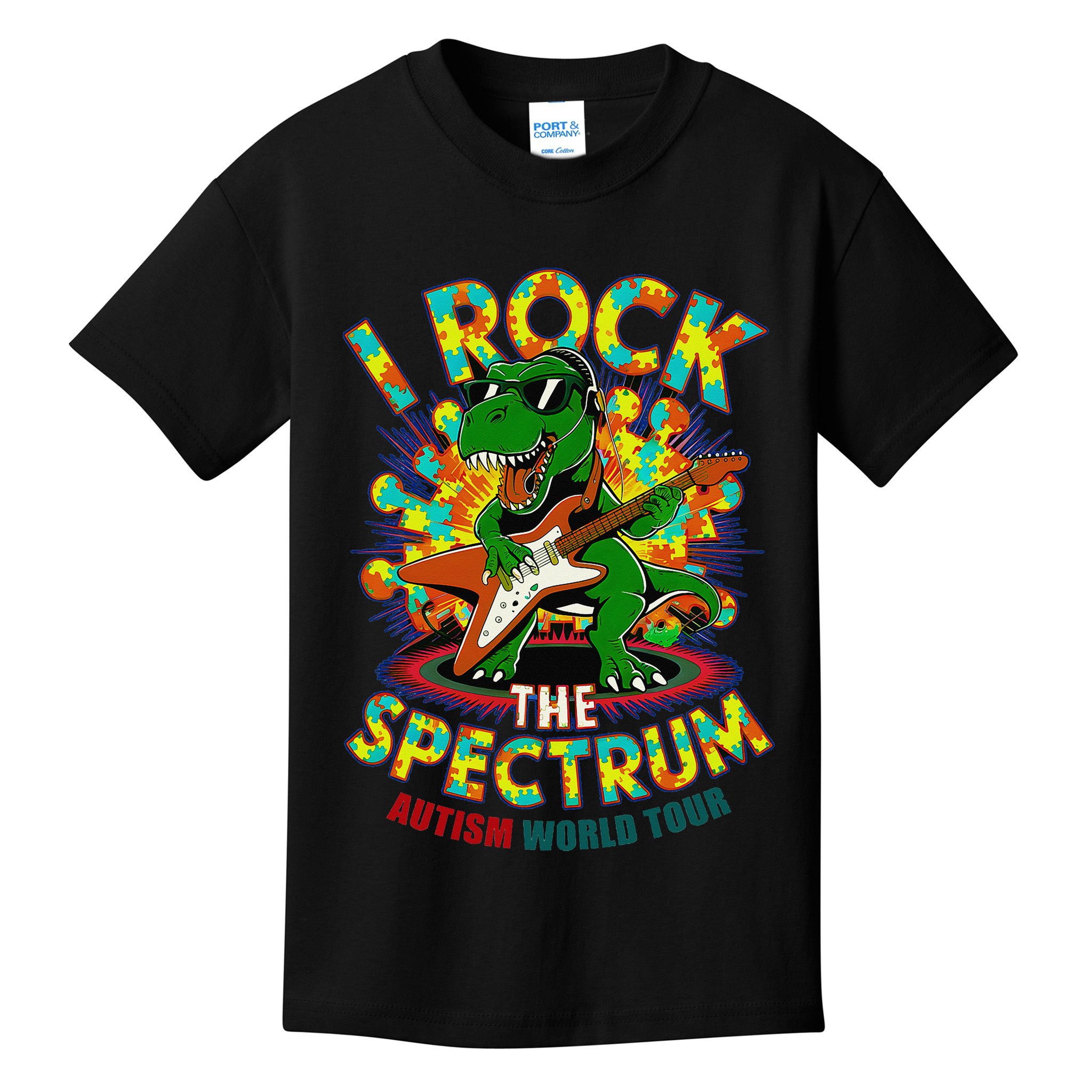 Rockstar I ROCK THE SPECTRUM Autism Awareness Mom Dad Kids T-Shirt