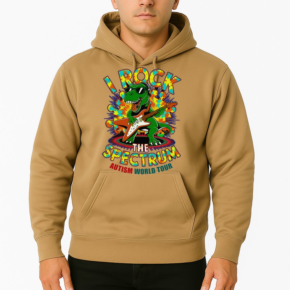 Rockstar I ROCK THE SPECTRUM Autism Awareness Mom Dad Hoodie