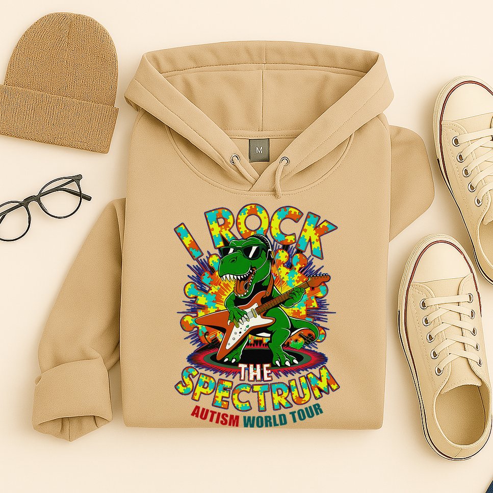 Rockstar I ROCK THE SPECTRUM Autism Awareness Mom Dad Hoodie