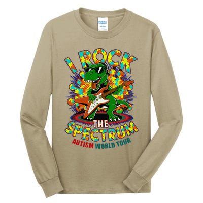 Rockstar I ROCK THE SPECTRUM Autism Awareness Mom Dad Tall Long Sleeve T-Shirt