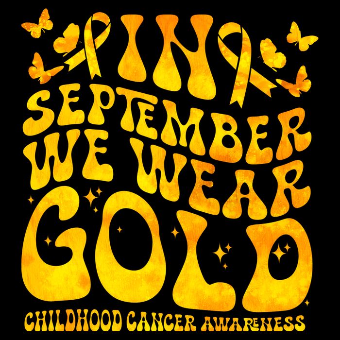 Retro In September We Wear Gold Childhood Cancer Awareness V-Neck T-Shirt