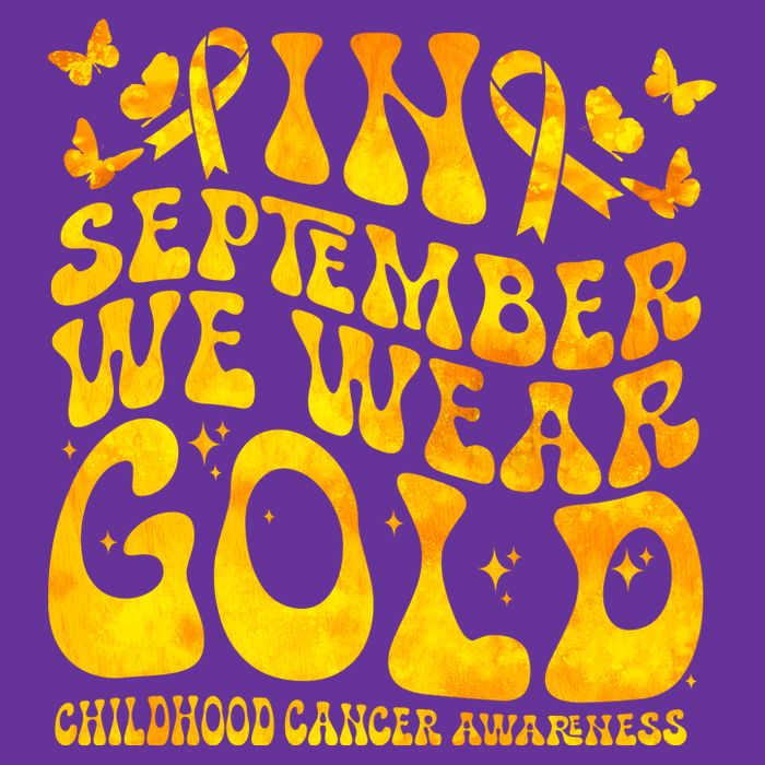 Retro In September We Wear Gold Childhood Cancer Awareness Poster